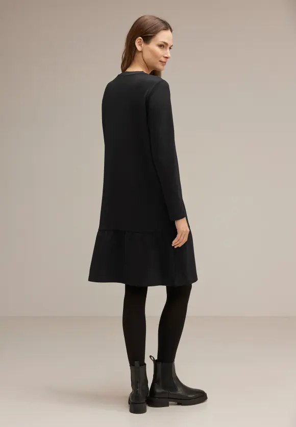 Knielanges Sweatkleid - Black