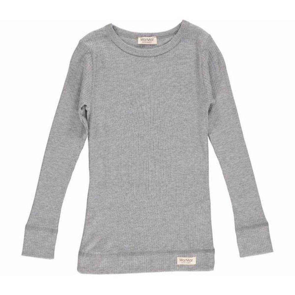Modal T-Shirt Plain L/Æ Grey Melange - MarMar