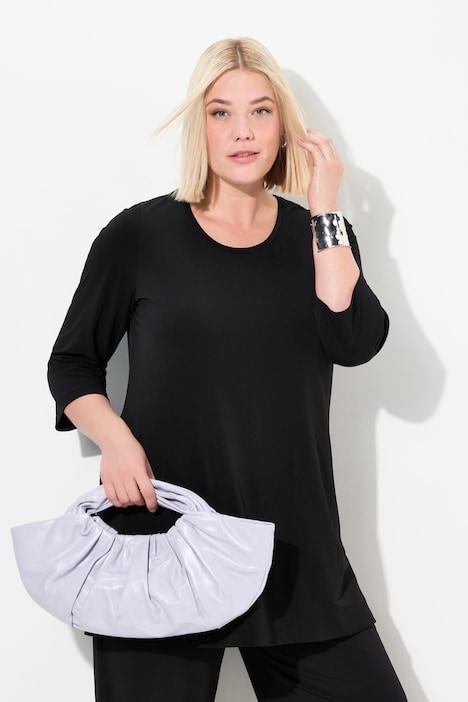 Longshirt,  A-Linie, Rundhalsausschnitt