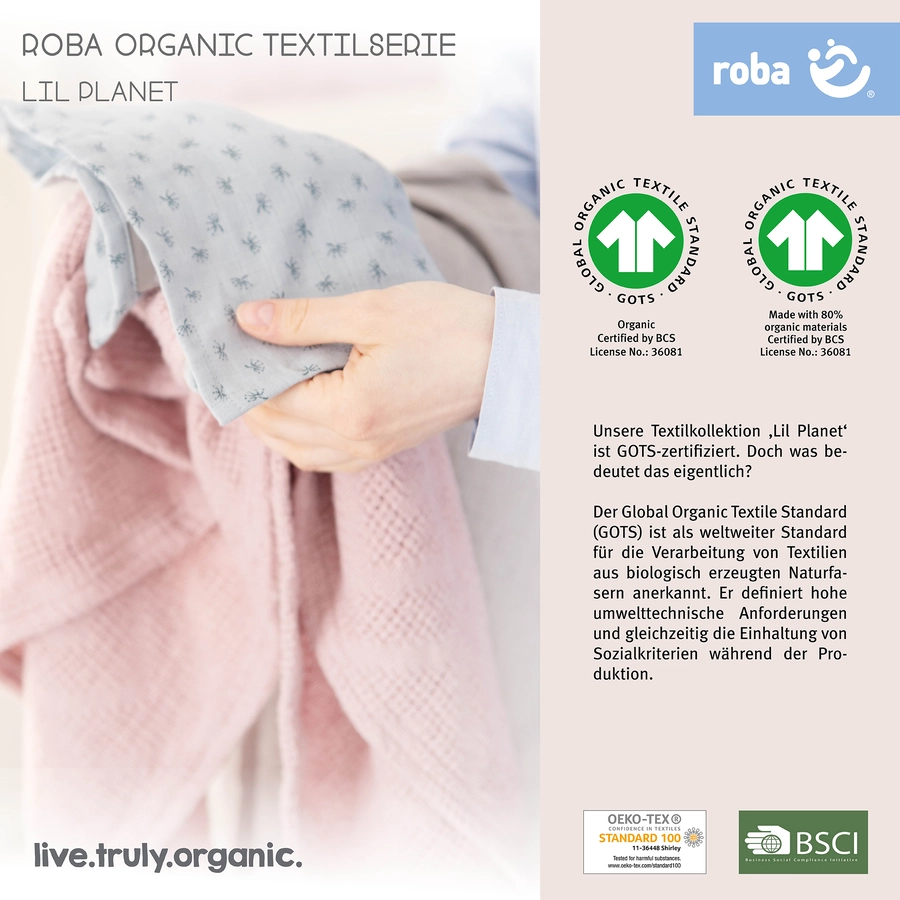 roba Spannbettlaken Jersey Lil Planet rosa 40x90 cm 45x90 cm