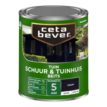 CetaBever Tuinbeits Schuur & Tuinhuis zijdeglans dekkend zwart 750 ml