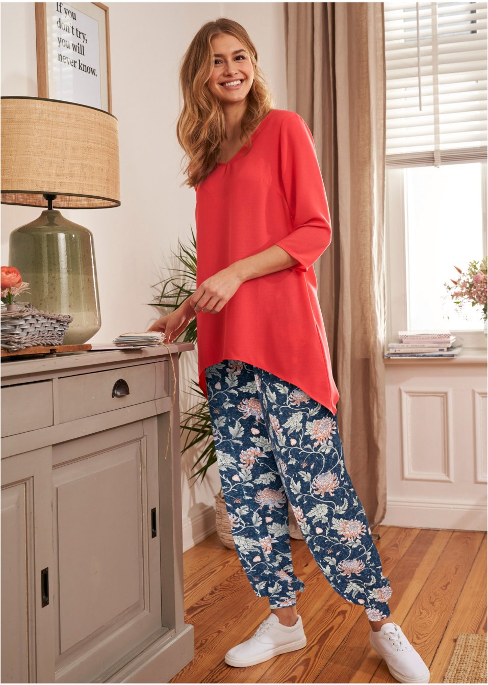 Pantalon sarouel en jersey, taille confortable, Loose Fit