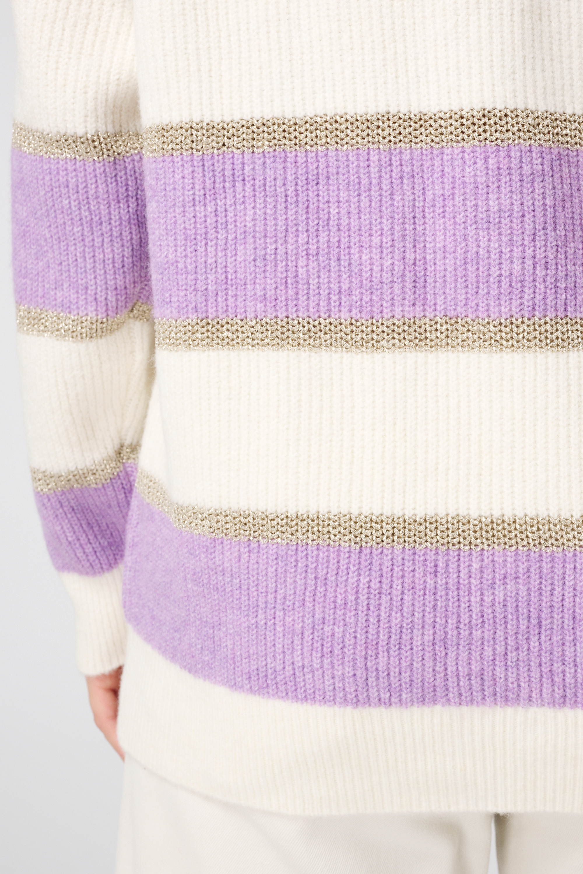 Gestreepte trui met lurex Multi lilac
