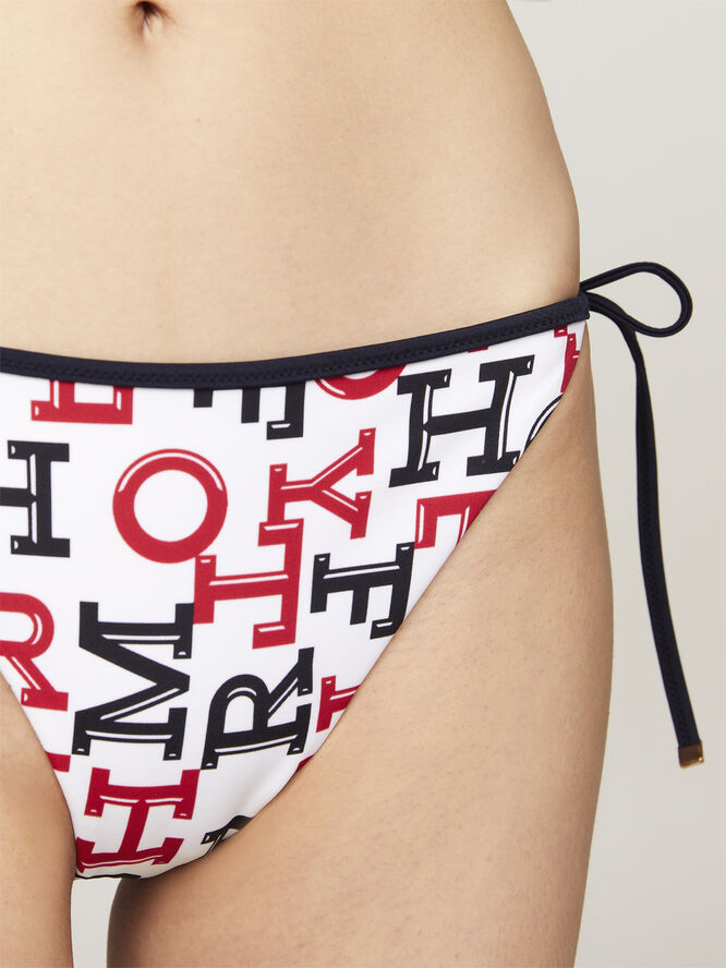 Tommy Hilfiger CHEEKY STRING SIDE TIE PRINT Spell out red / desert sky