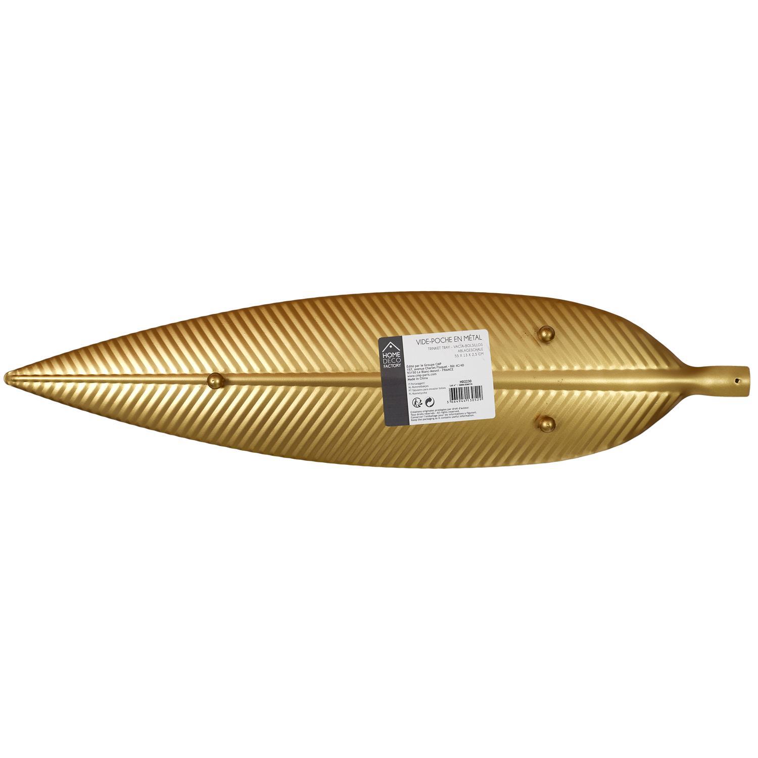 VIDE POCHE METAL FEUILLE DORE