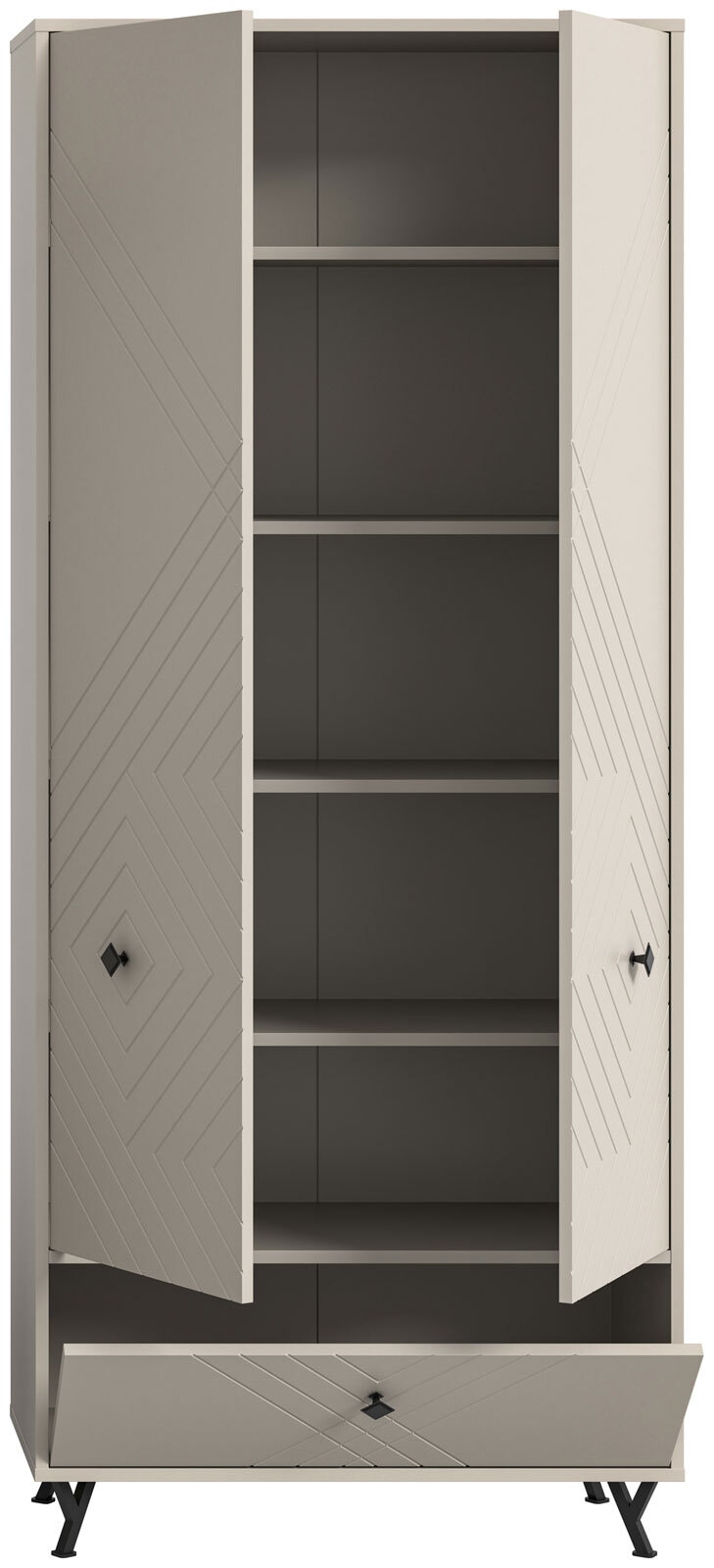 Garderobenschrank, NOTES, sandbeige, 80x190 cm