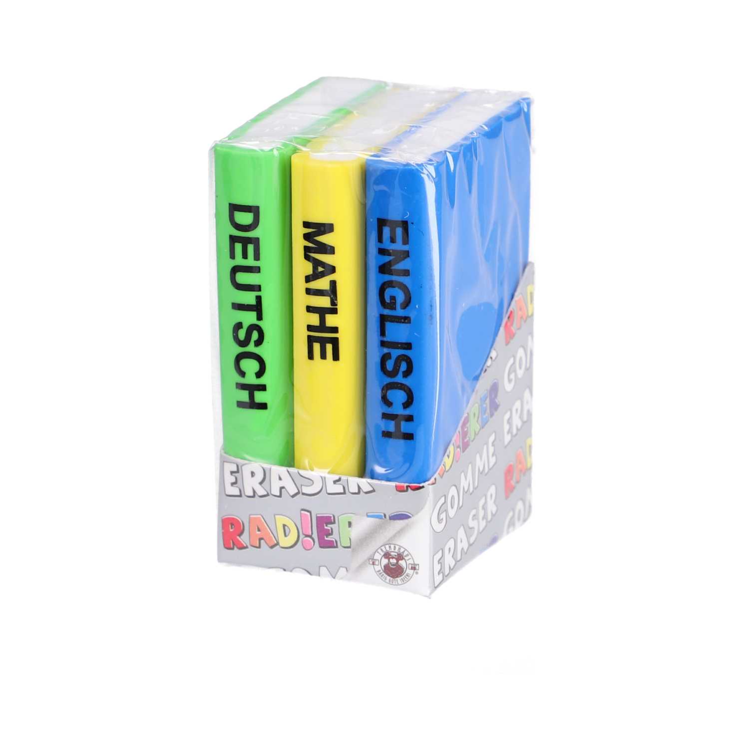Trendhaus Radierer Bücher 3er 2fach