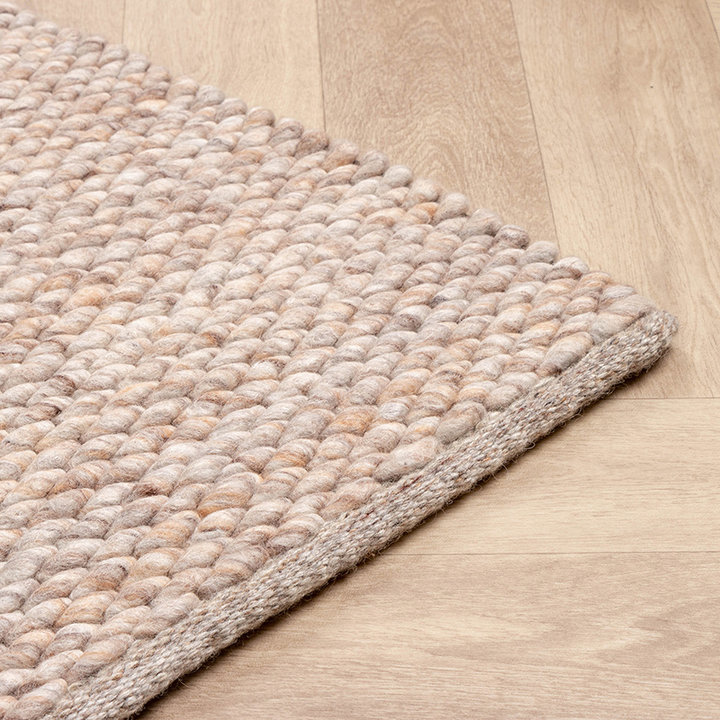 Wollen vloerkleed - Brilliant Beige/Zand | Onwijs warm!
