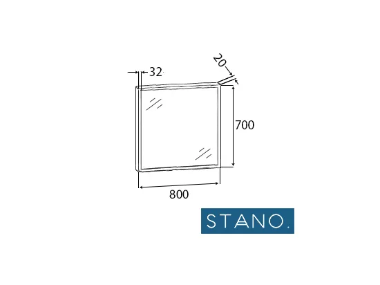 Miroir rectangulaire SMART 80x70cm avec cadre noir mat