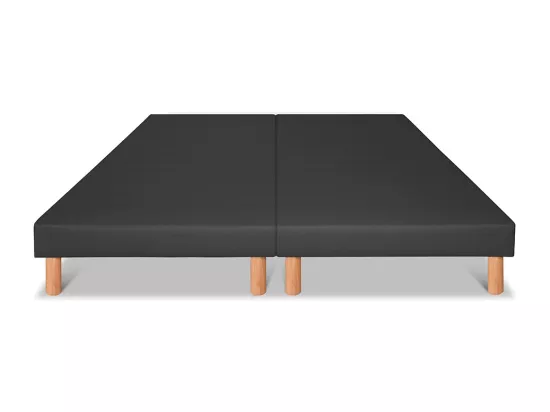 BELLECOUR LITERIE | Jeu de 2 sommiers tapissiers CAPUCINE 2x90x200 cm | Epaisseur 13 cm | Gris anthracite (pieds inclus)