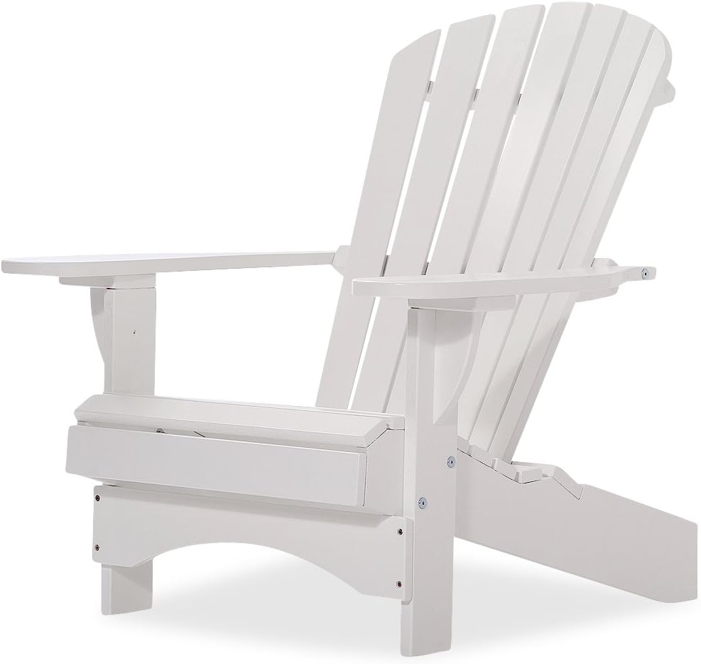 Original Dream-Chairs since 2007 Adirondack Stuhl Comfort“ de Luxe in weiß Gartensessel mit ergonomischer Rückenlehne Terrassenstuhl Gartenstuhl für Balkon, Garten maximale Belastung 170 kg