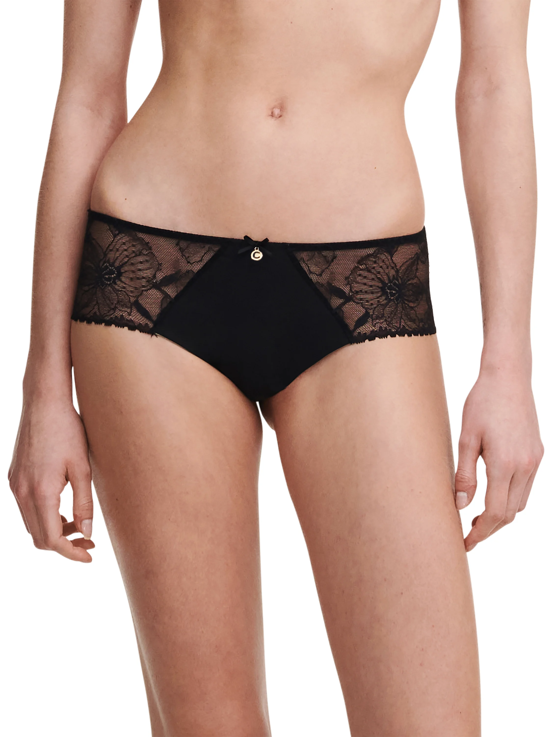 ORCHIDS - Shorty avec dentelle de leavers | Noir