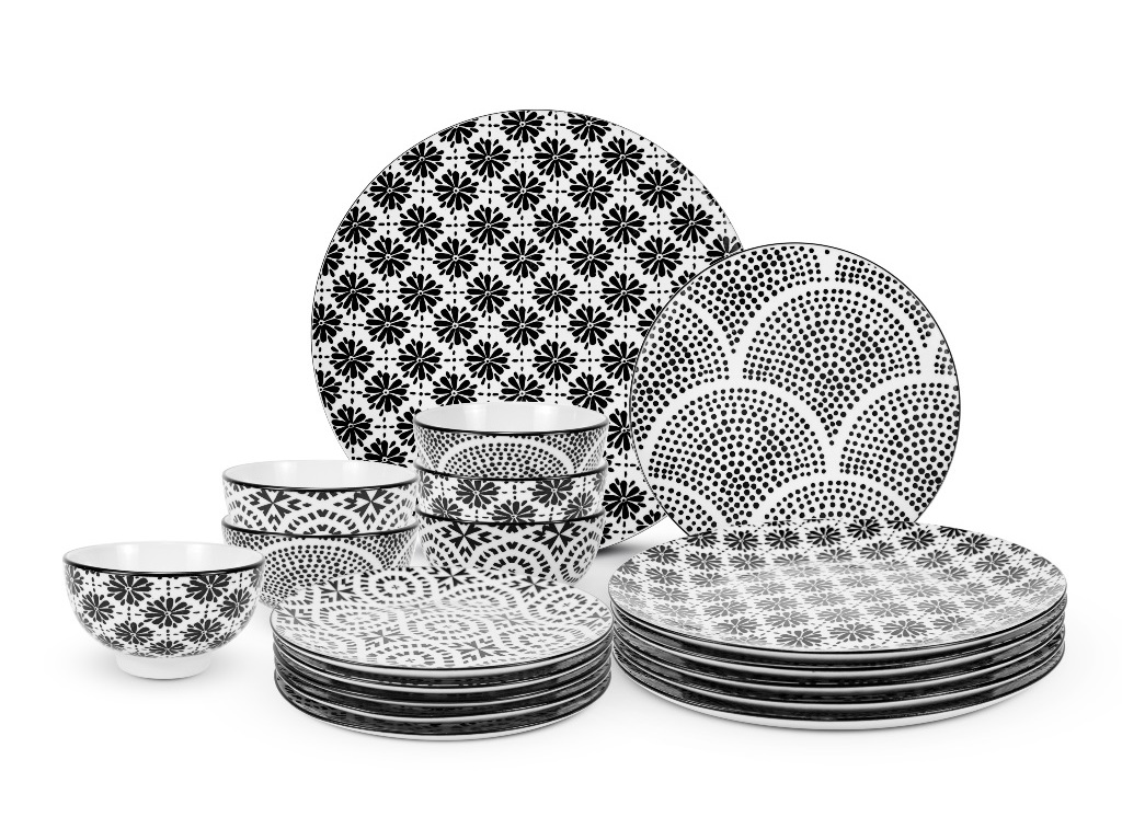SERVIÇO 18 PEÇAS ACTUEL PORCELANA PRETO Ø27/ Ø19/ Ø11.5CM
