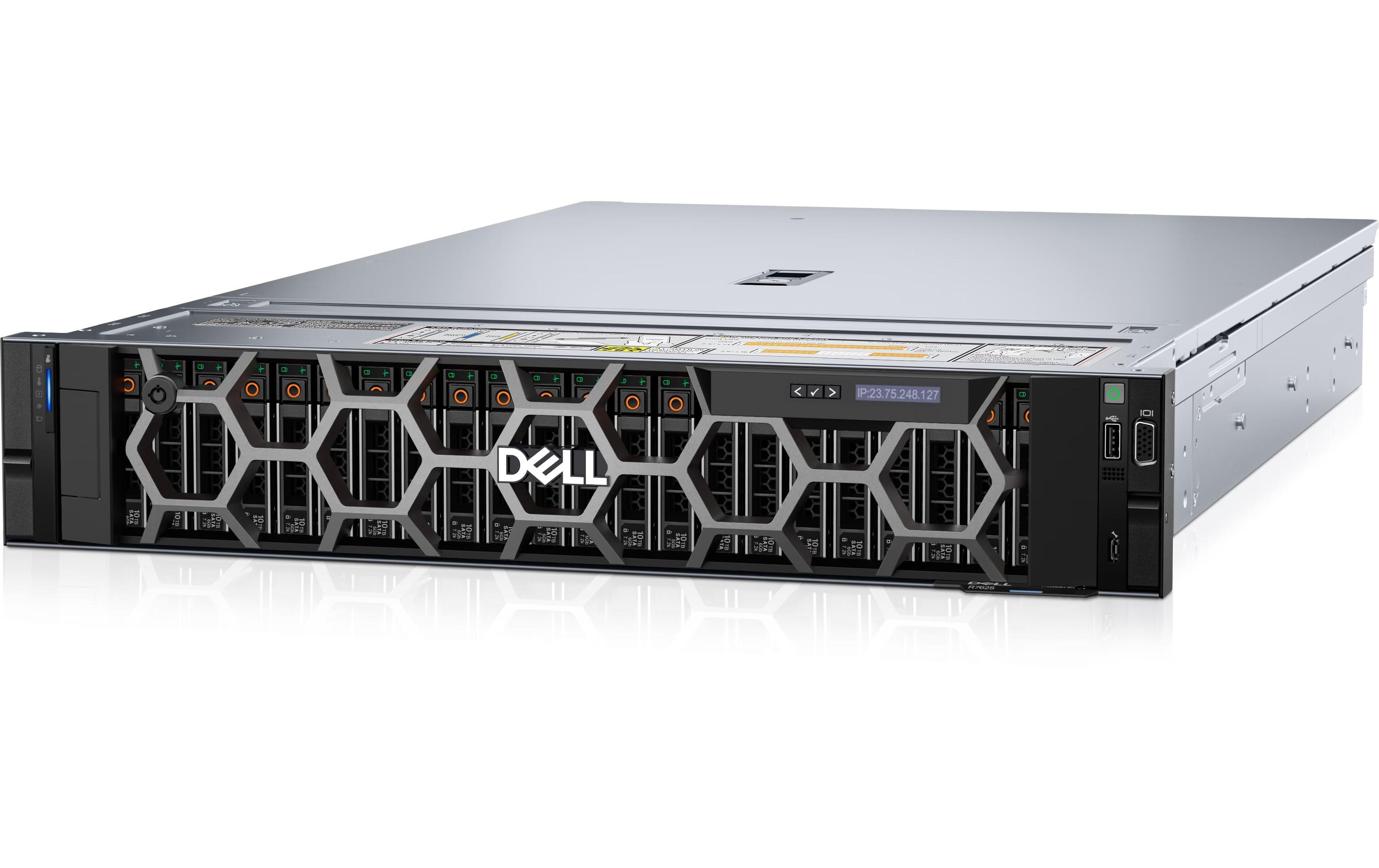Server PowerEdge R7625 AMD EPYC 9334<br>Dual-Sockel 2U-Rack-Server mit AMD EPYC für anspruchsvolle HPC-, Virtualisierungs- und VDI-Workloads.