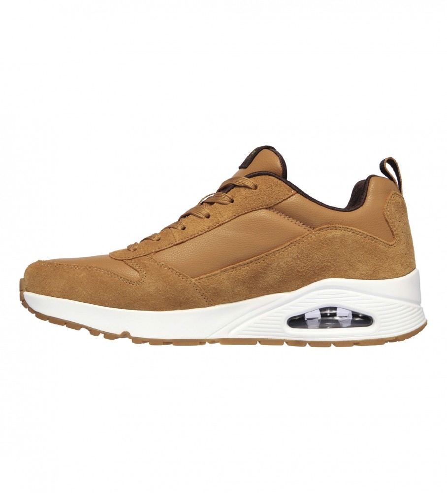 Tênis Skechers Uno de couro marrom