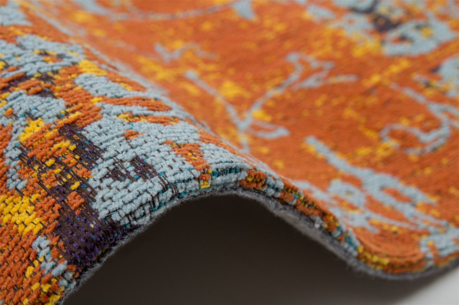 Allura Multi vlakpolig tapijt, katoen, retrodesign, patchworkdesign, handgeweven, jacquard, chenille, 80 x 150 cm