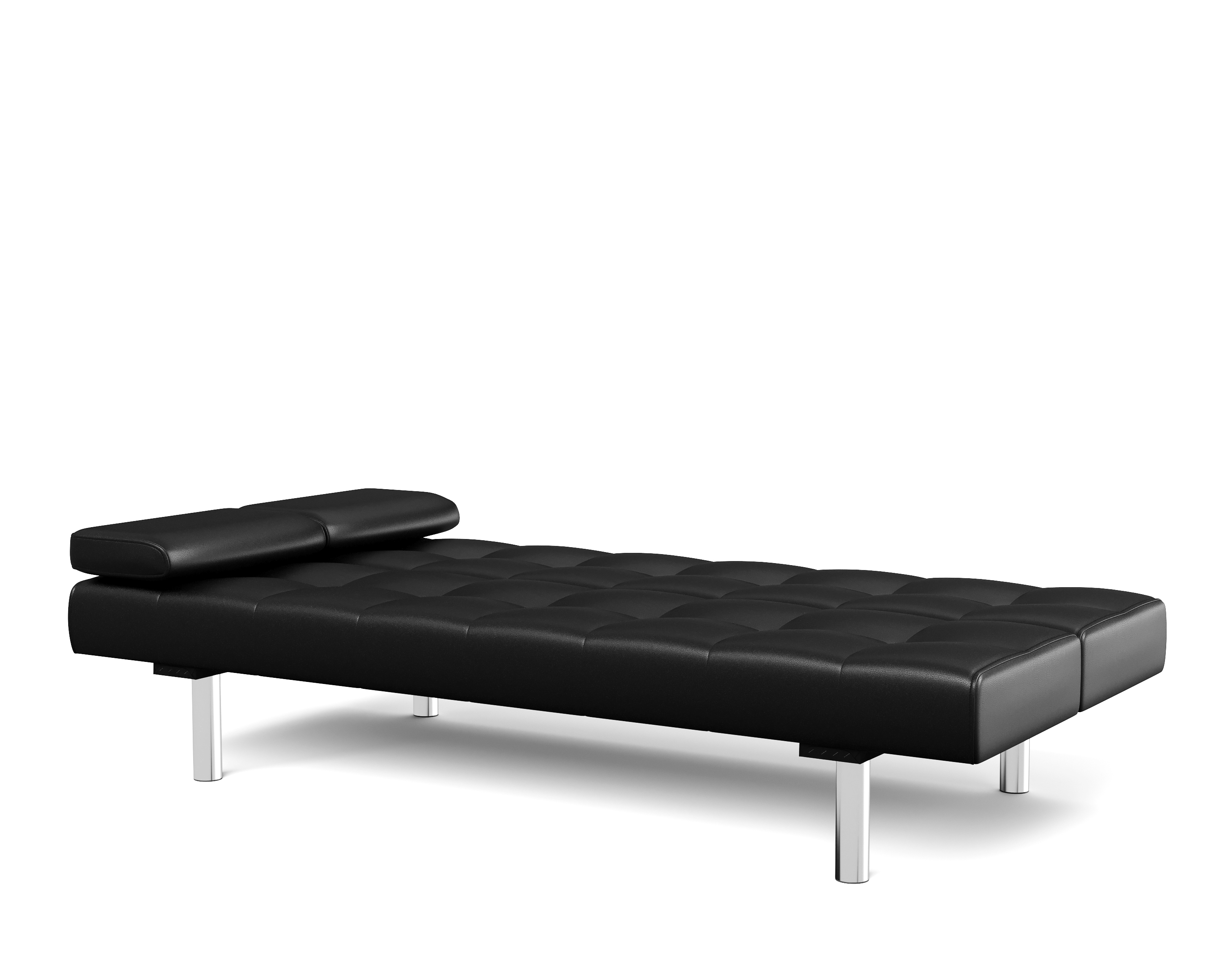 Schlafsofa Leder LENNY schwarz