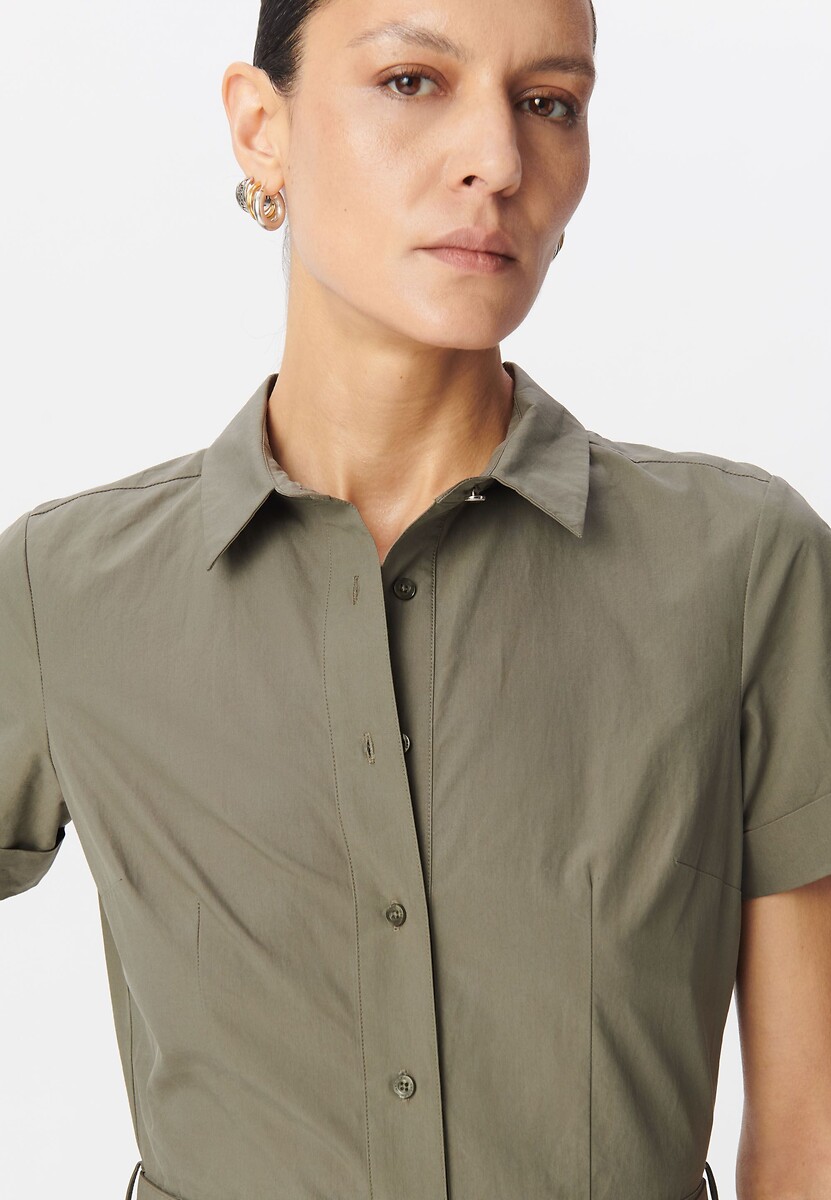 IKKS<br>Vestido camisa midi com mangas curtas