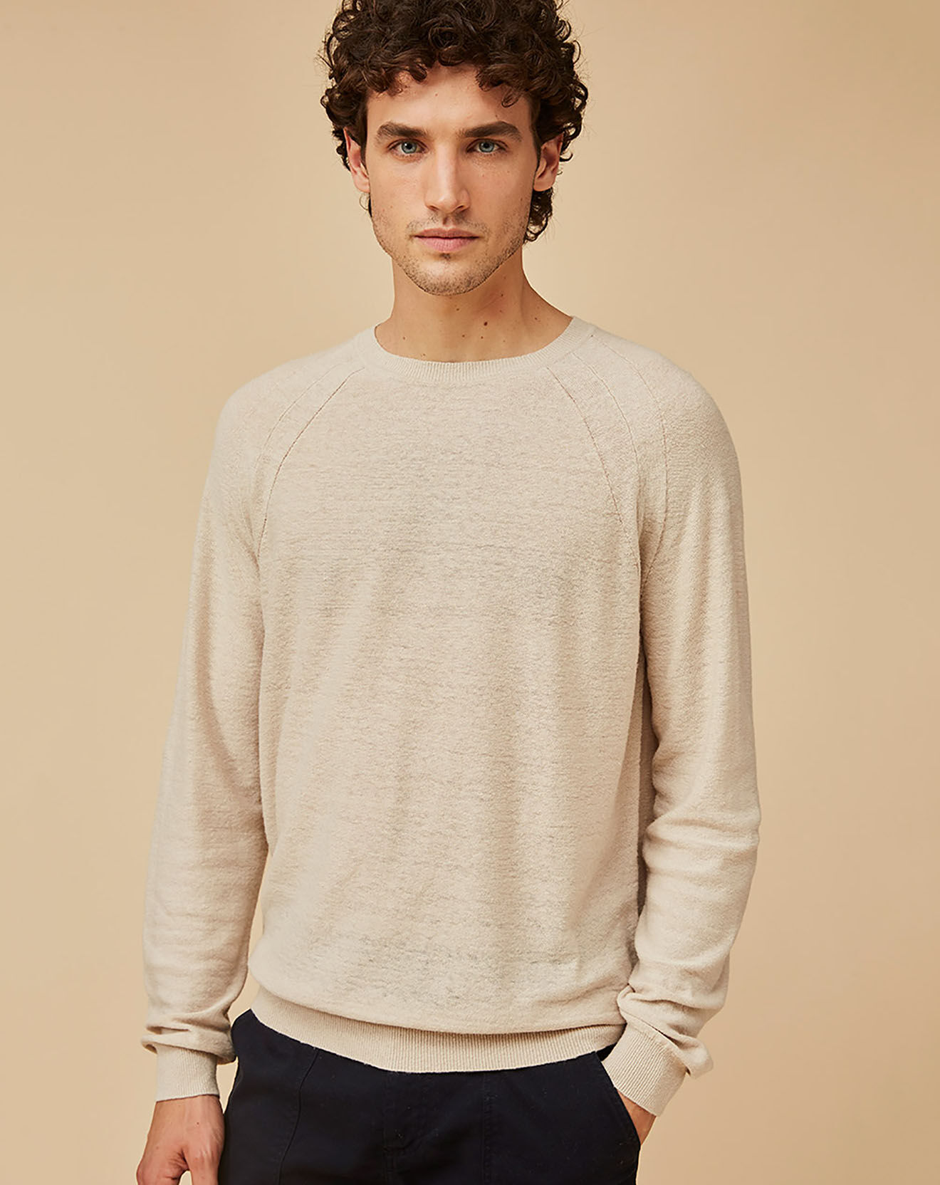 Harris Wilson Pull en Lin & Coton Macena beige