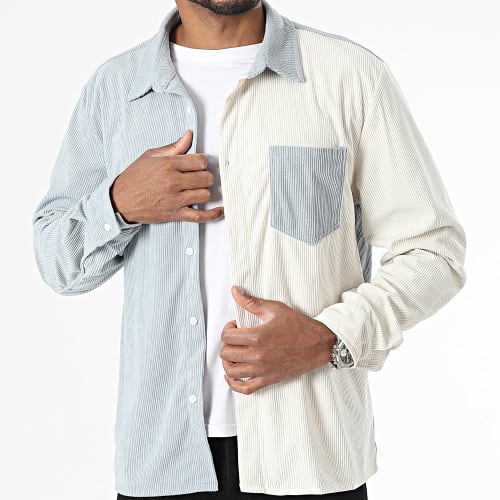 Surchemise Beige Bleu Clair