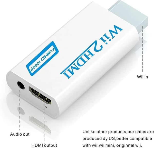 Wii til HDMI-adapter - Nintendo Wii til Full-HD 1080p