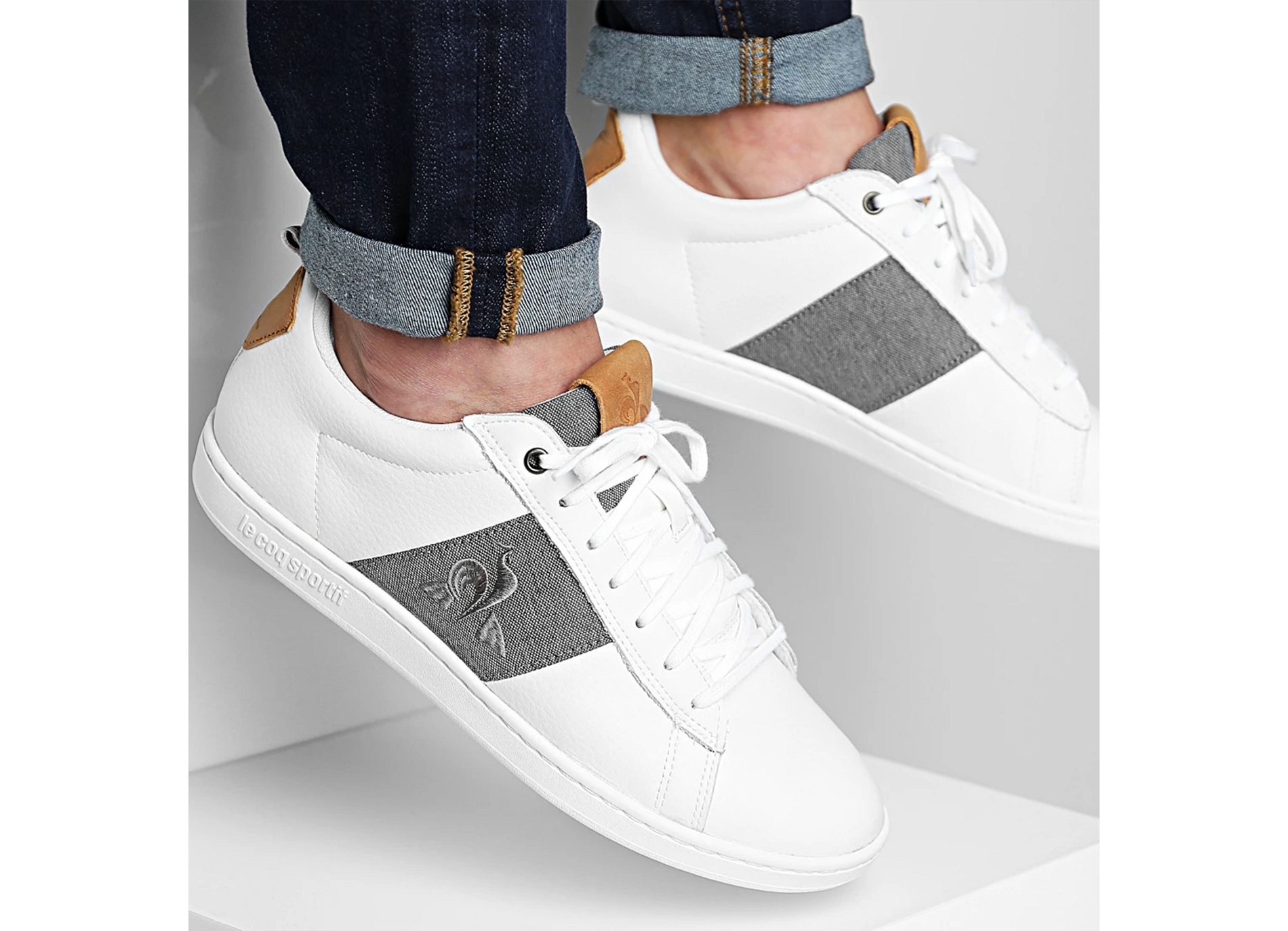 Courtclassic denim blanc gris