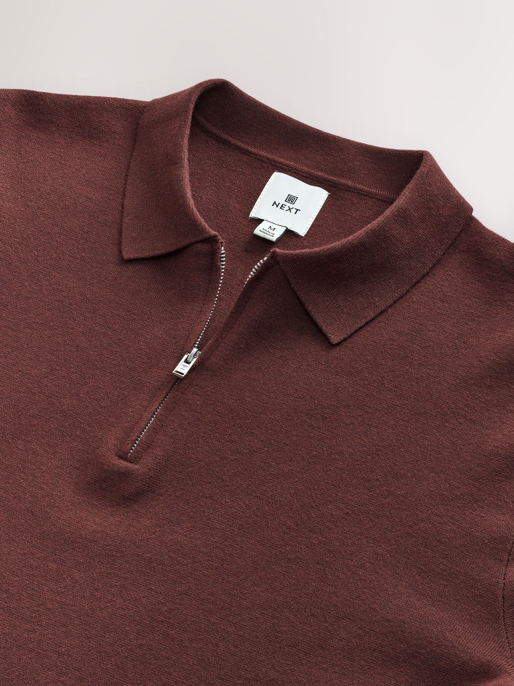Roestrood - Half met rits - Regular Fit Premium Mid Weight Long Sleeve Knit Polo Shirt