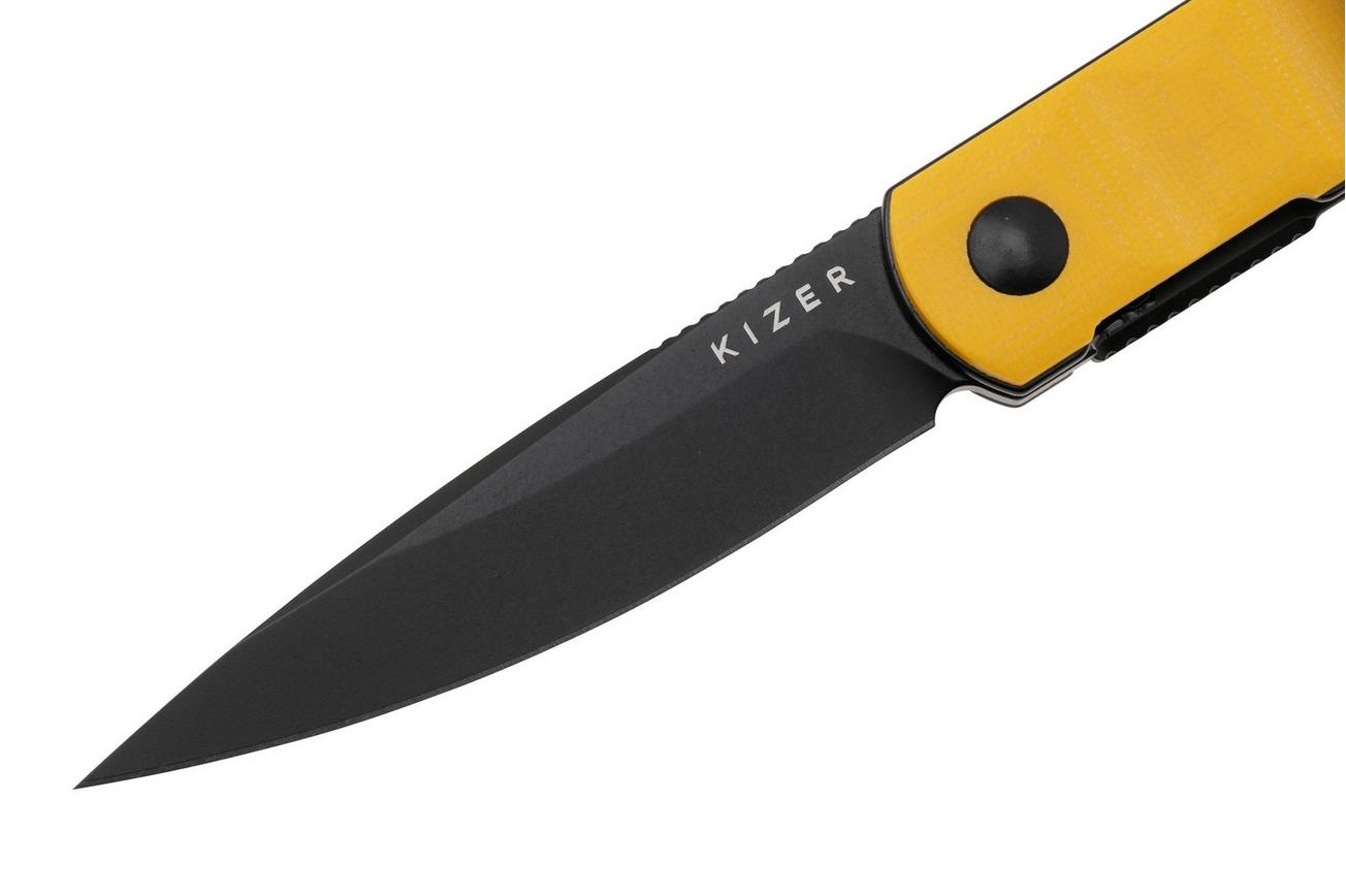 Kizer Bamboo V3722A3, Black Nitro-V, Yellow G10 zakmes, Maksim Epifantsev design