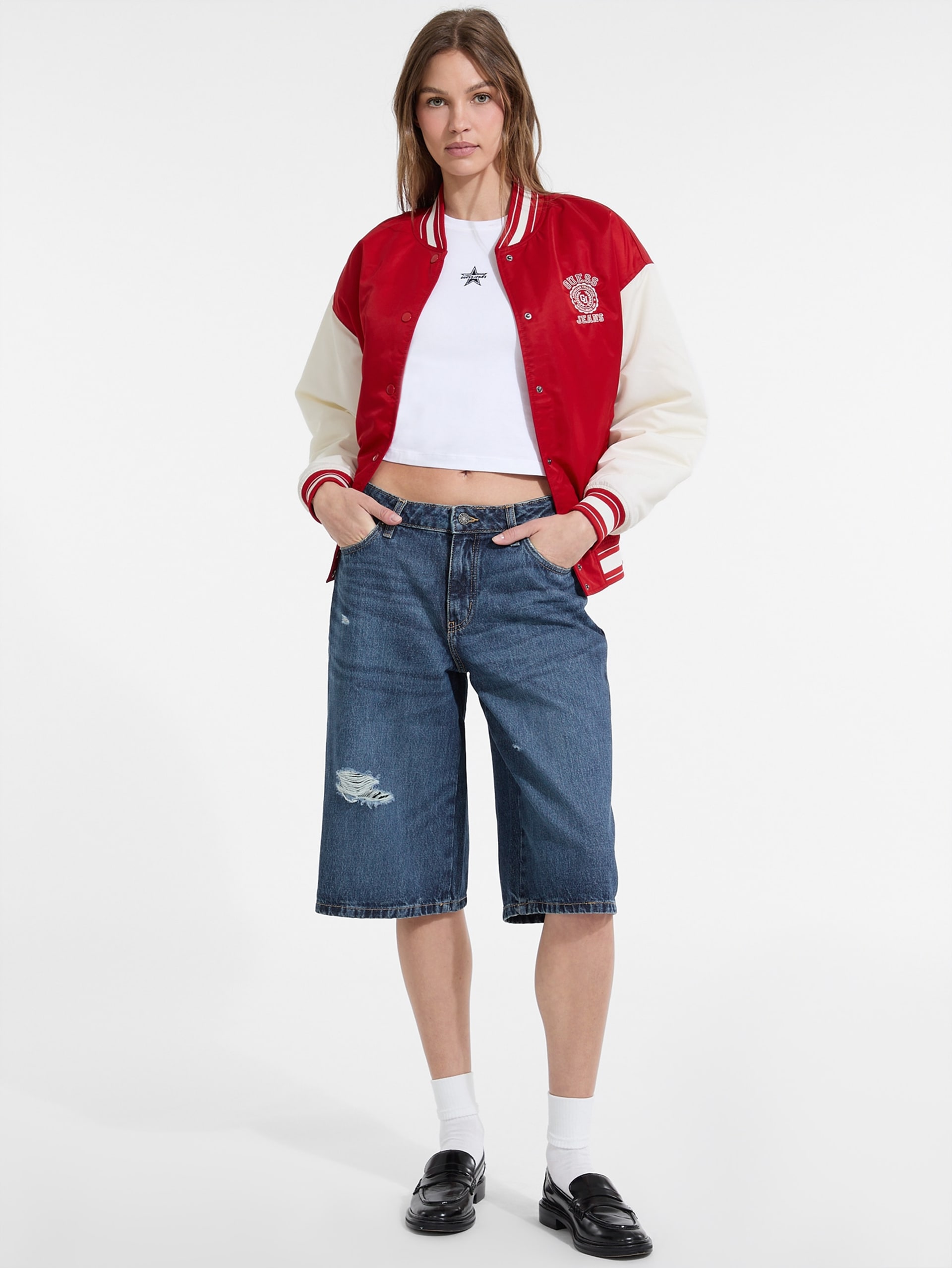 Shorts jeans folgados