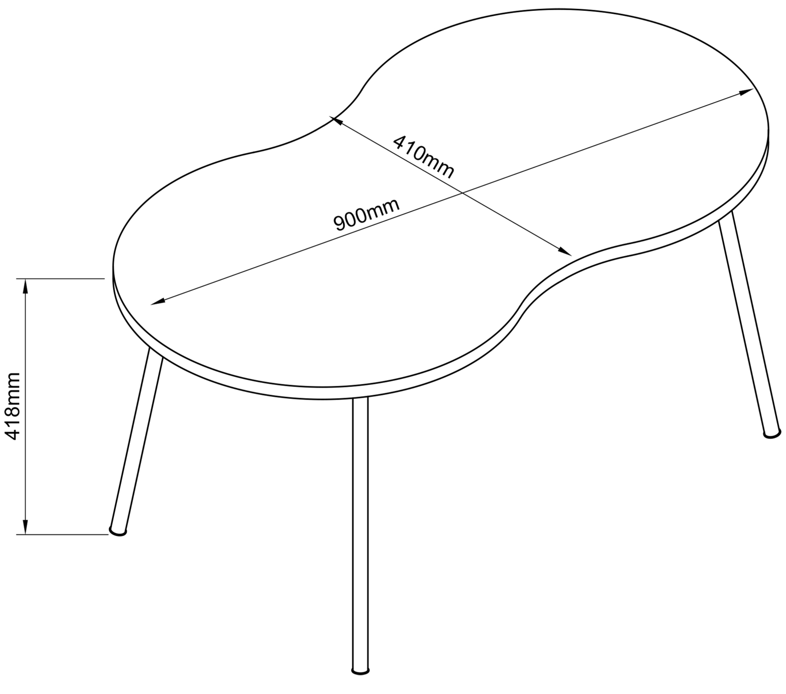 Couchtisch MIROLA - schwarz - Marmoroptik - 90 cm breit