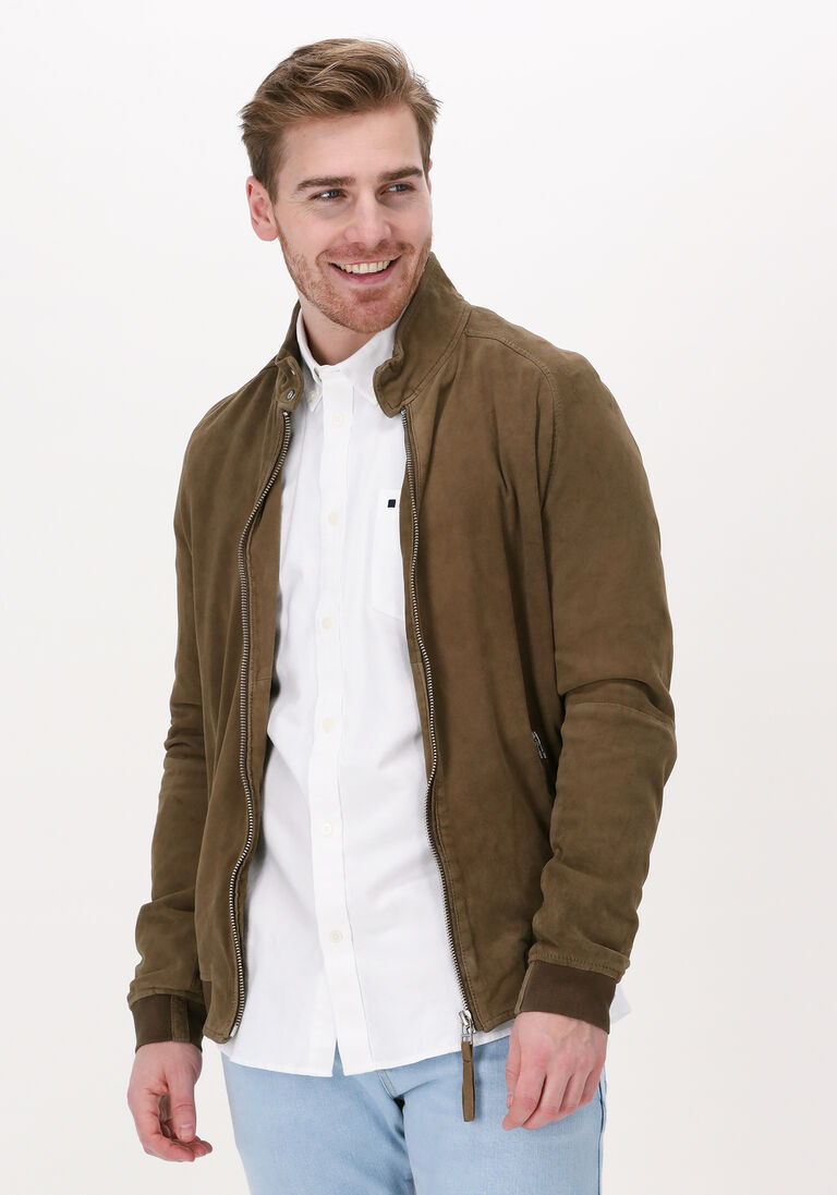 GOOSECRAFT taupe goosecraft leren jas thor bomber