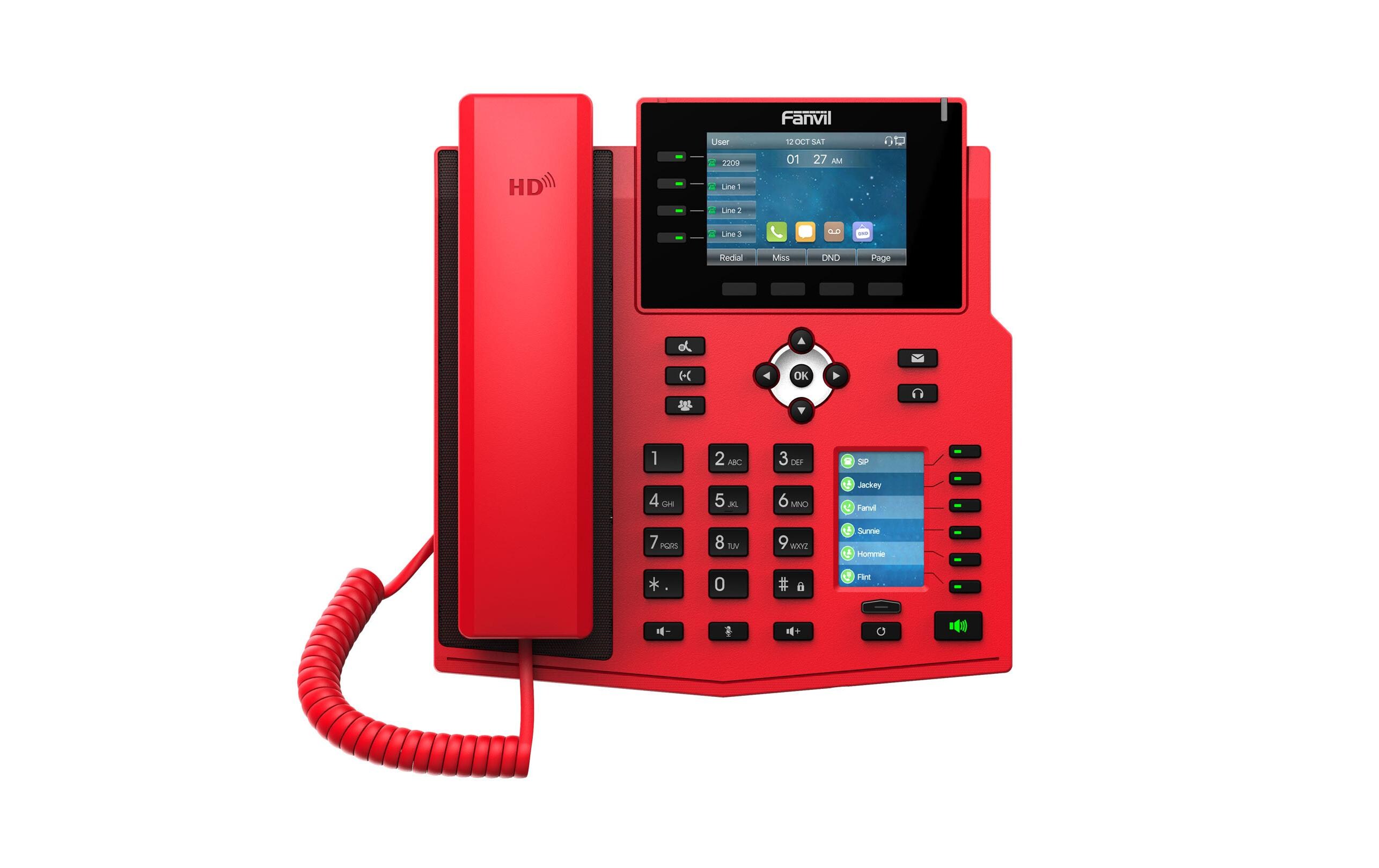 Tischtelefon X5U-R Rot<br>X5U-R Spezielles rotes IP-Telefon