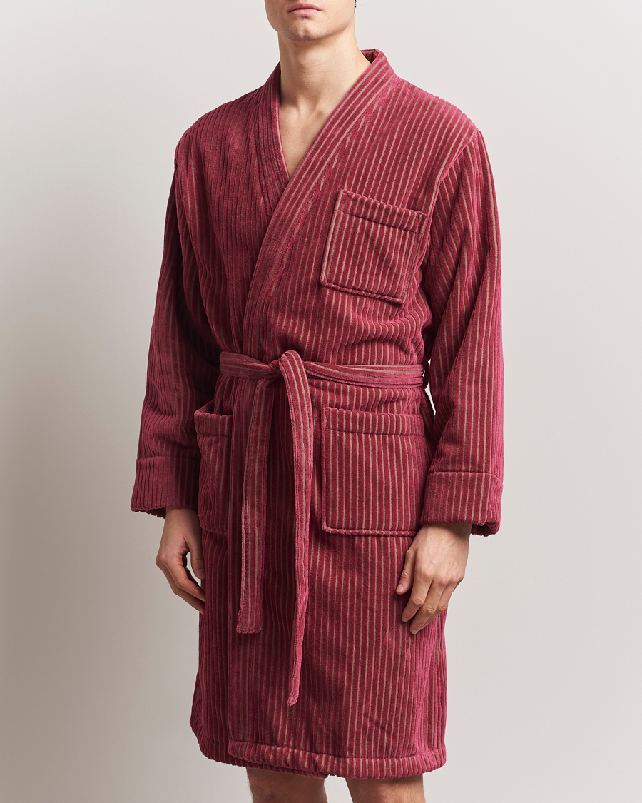 OAS Striped Velour Robe Botanico