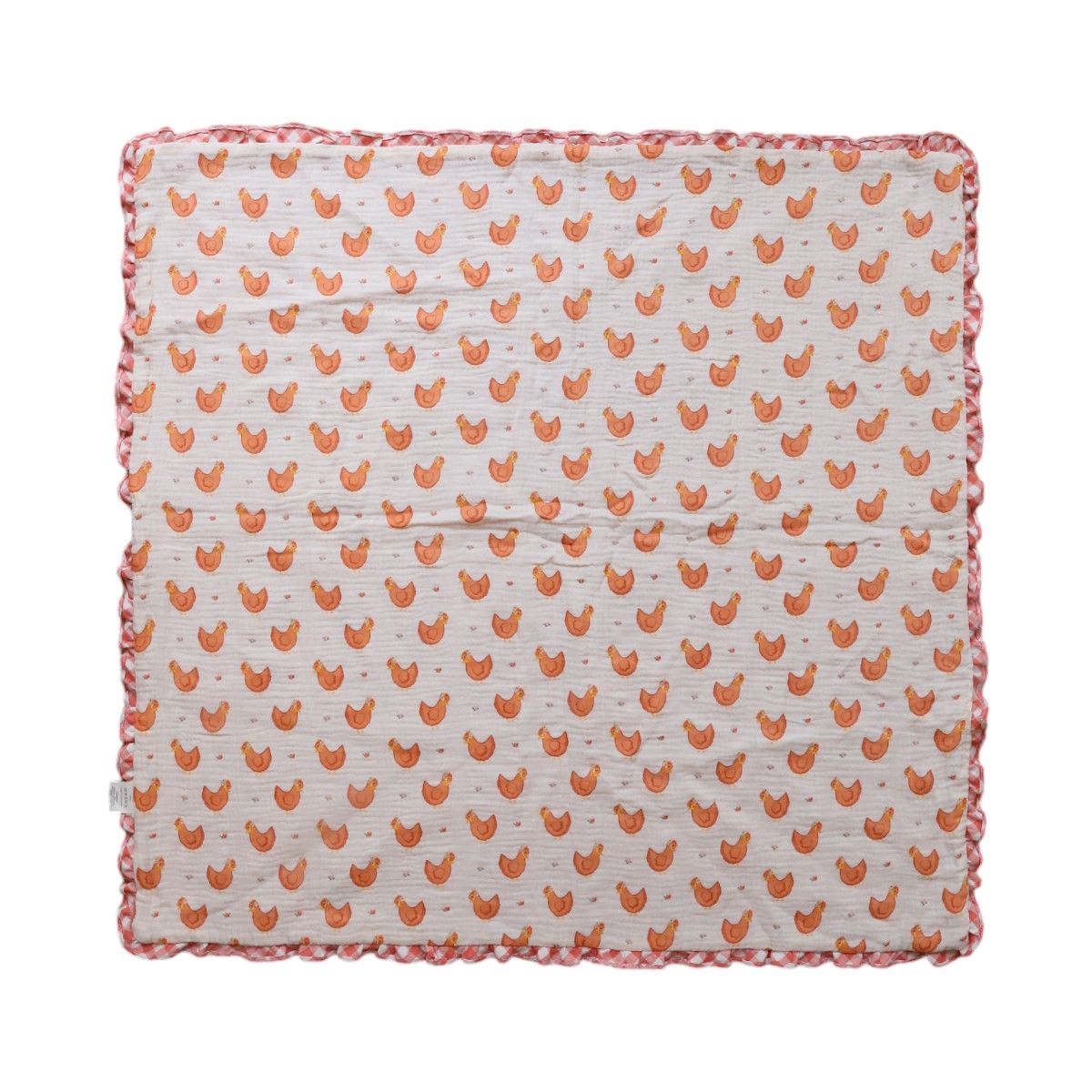 Couverture vichy motifs poules - La petite poule rousse Jolie saison