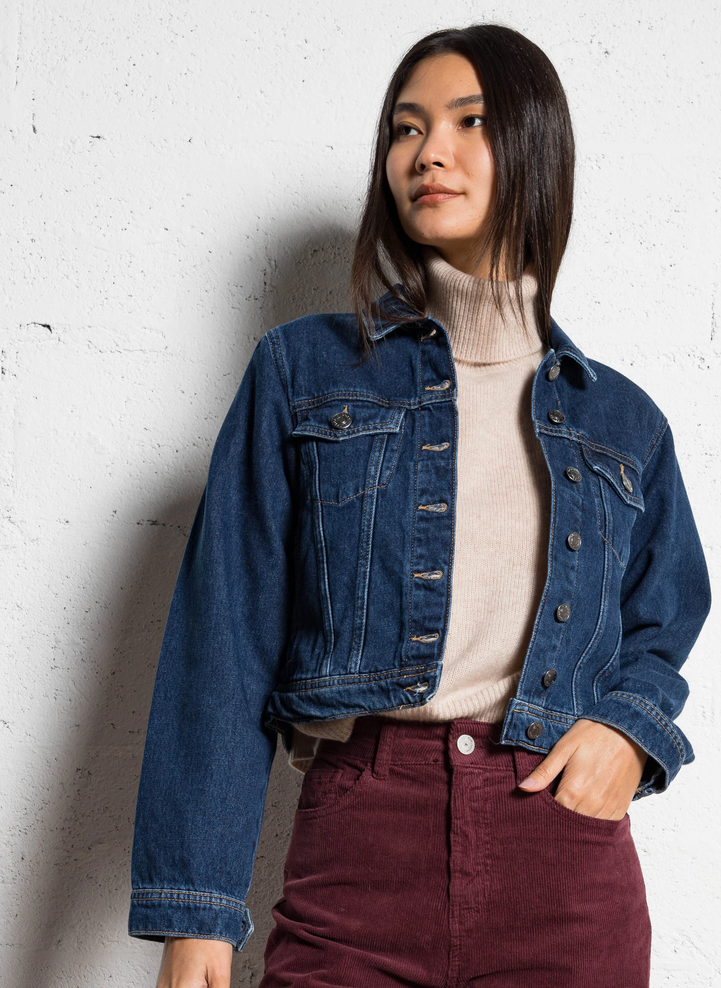 JANICE - Veste denim en coton | Bleu