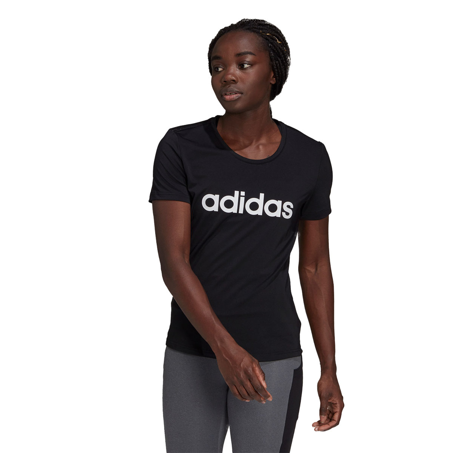 adidas Design 2 Move Training Hardloopshirt Korte Mouwen Zwart Dames