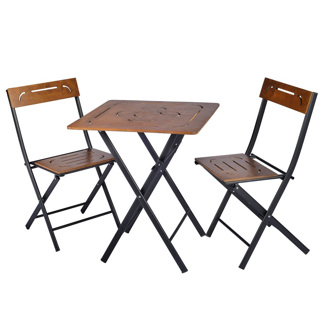 Wooden Art Ensemble de jardin 2 places marron