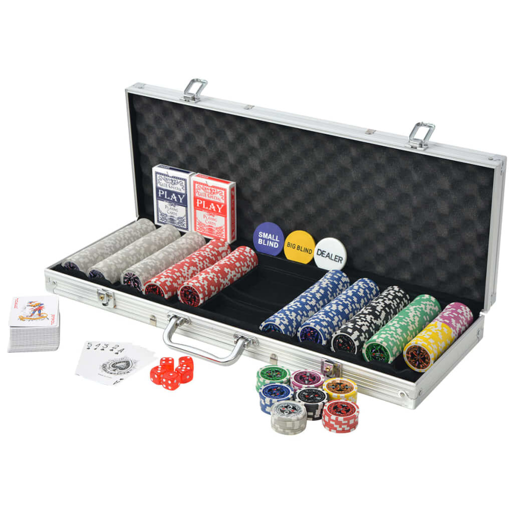 vidaXL Pokerset 500 Laserchips Aluminium