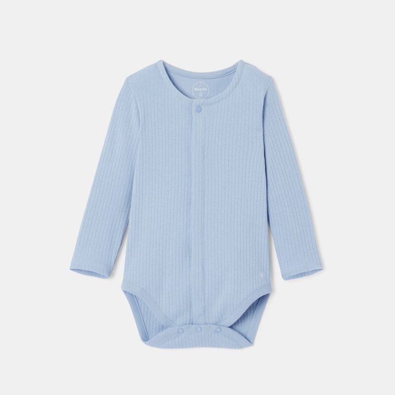 Body manches longues en coton bio bleu naissance Absorba Bleu