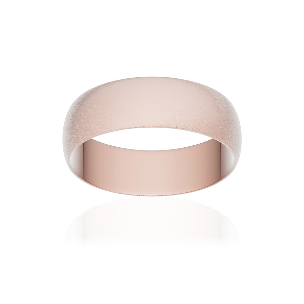 Alliance or 375 rose givré ruban 6mm