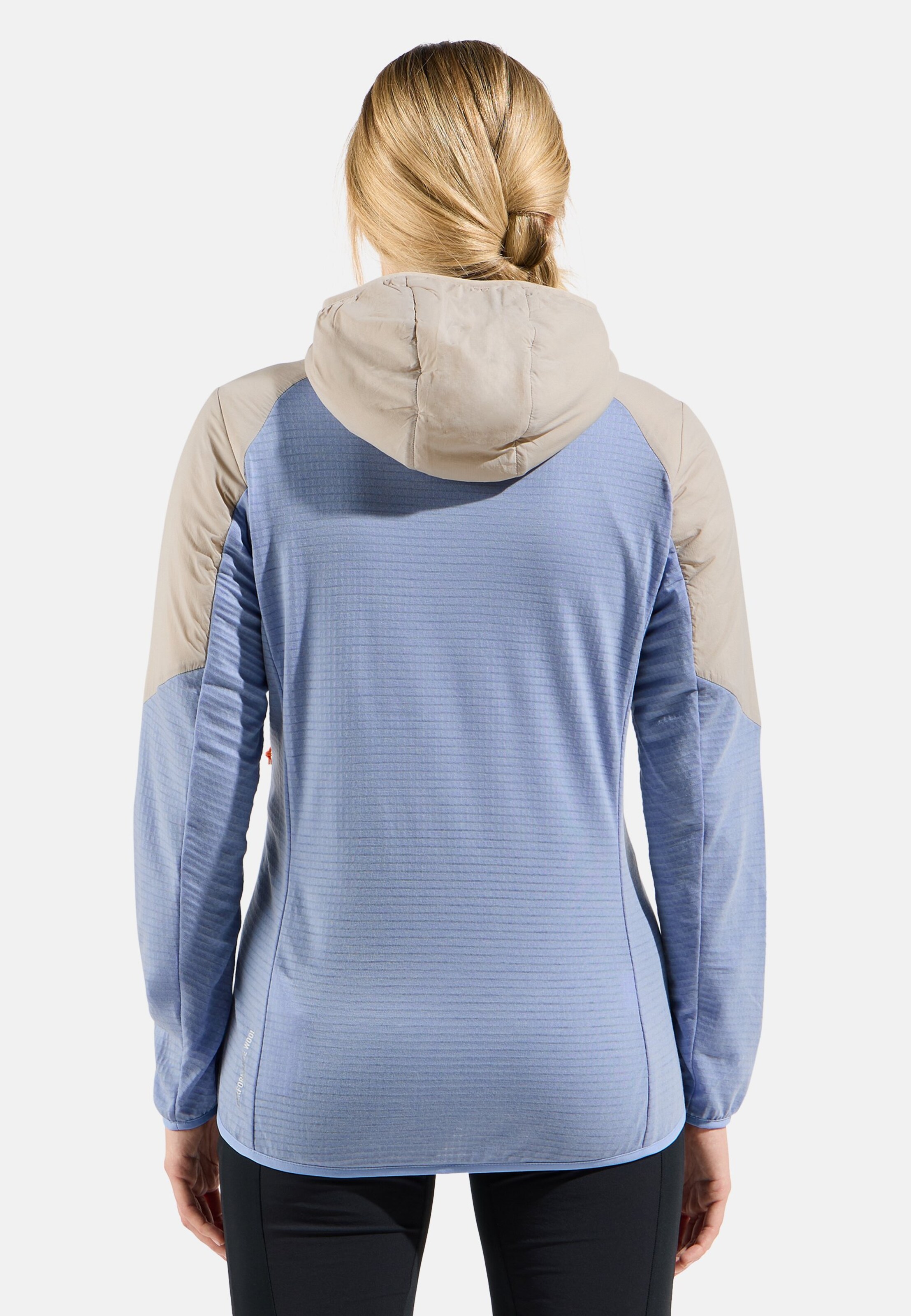 Isolierte Ascent Hybridjacke mit Wolle in silver cloud - Blue heron