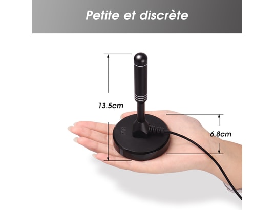 AUGUST - Antenne intérieure tnt hd - dta240 - base magnétique, petite...