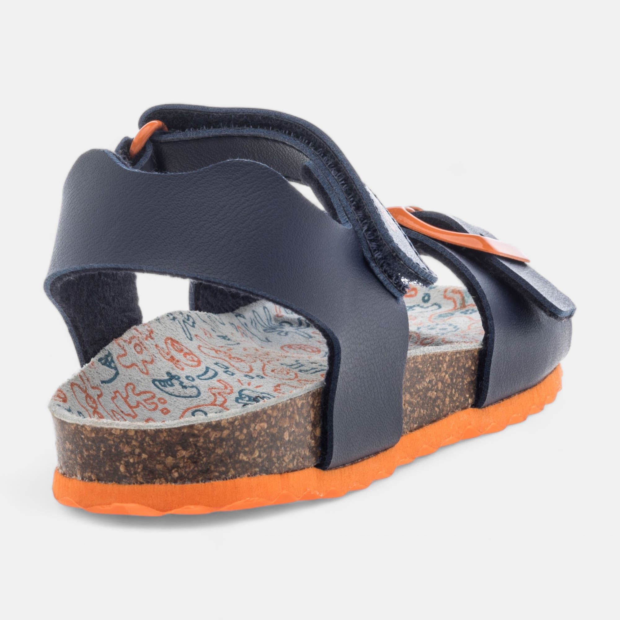 Mules semelle liège Garçon bleu marine