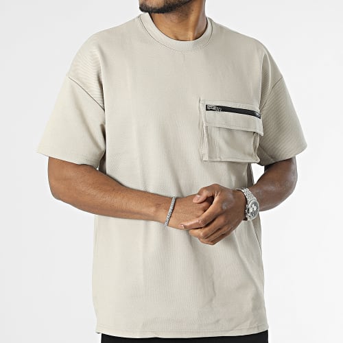 Tee Shirt Poche Large Beige