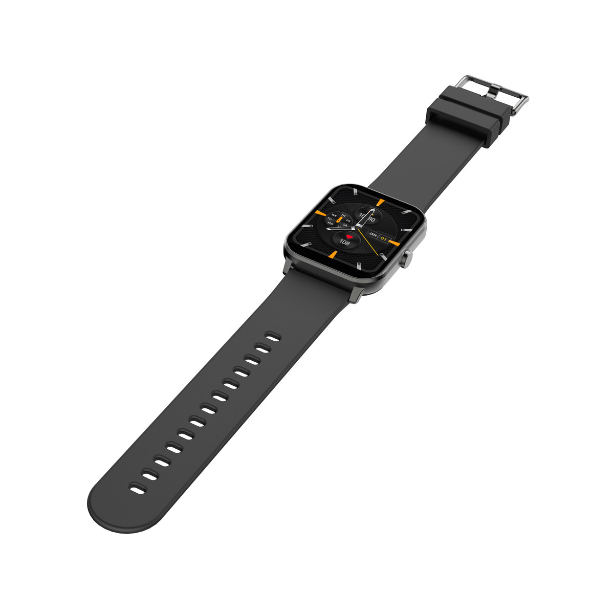 Montre SMARTY 2.0 team mixte connecté métal noir bracelet silicone noir