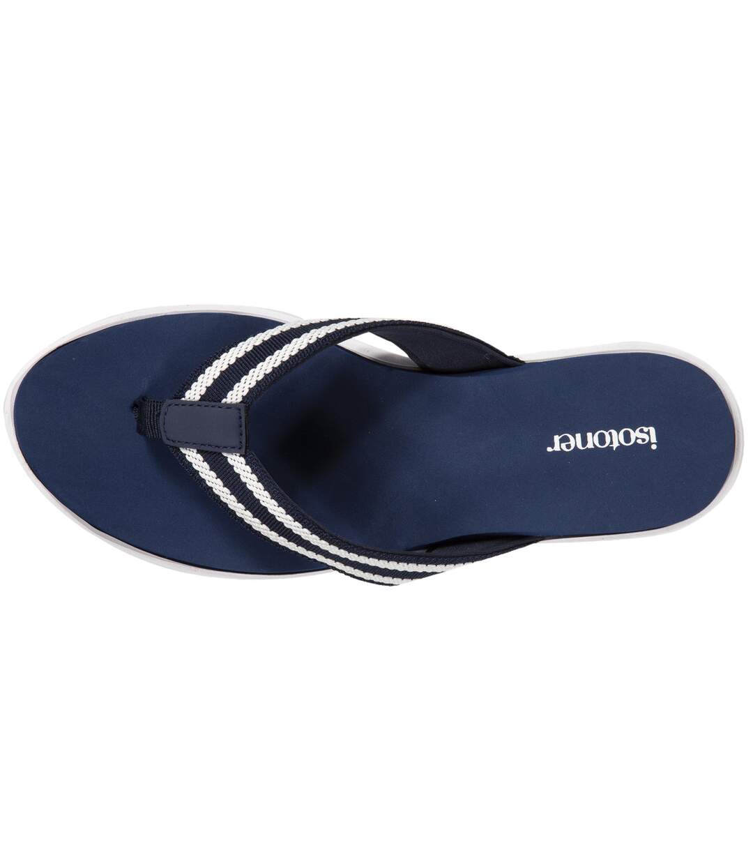 Isotoner Tongs femme confortables style sport avec détail rayure sur la tige