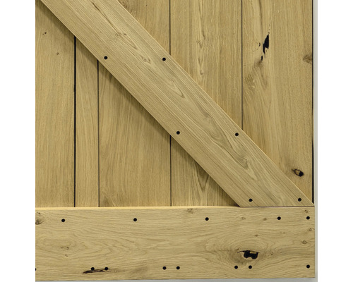Complete schuifdeurset Barn Door Motif X Eiken fineer 79x210 cm incl. deurblad, schuifdeurbeslag en krukset