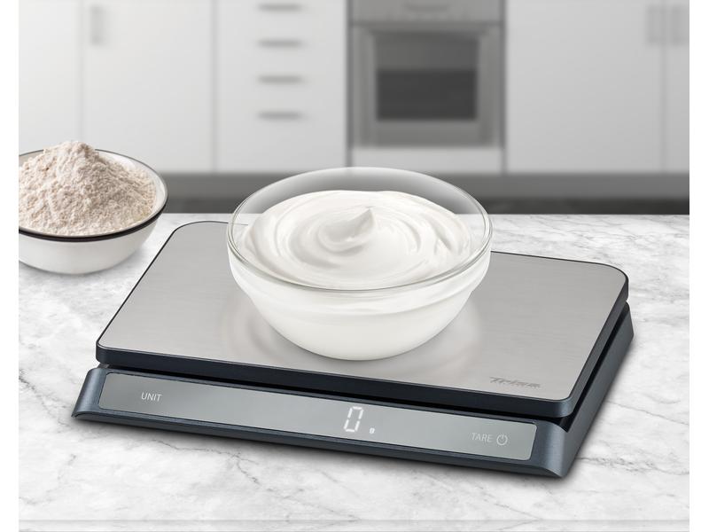Trisa Küchenwaage Elite Scale Silber Edle digitale Küchenwaage für moderne Küchen