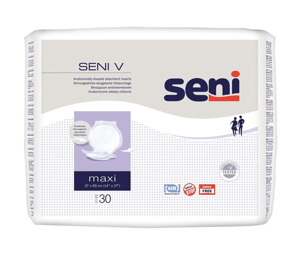 Seni V Maxi Vliesvorlagen anatomisch 37x69cm 5 Tropfen 30 Stk