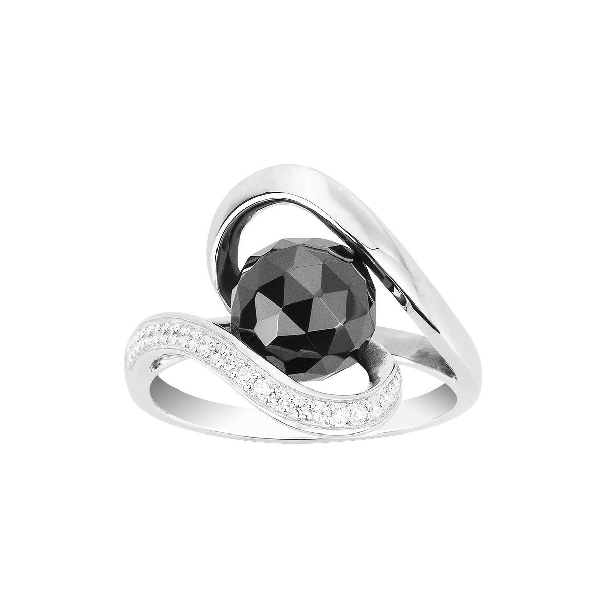 Bague en Argent 925 millièmes et céramique - blanc brillant